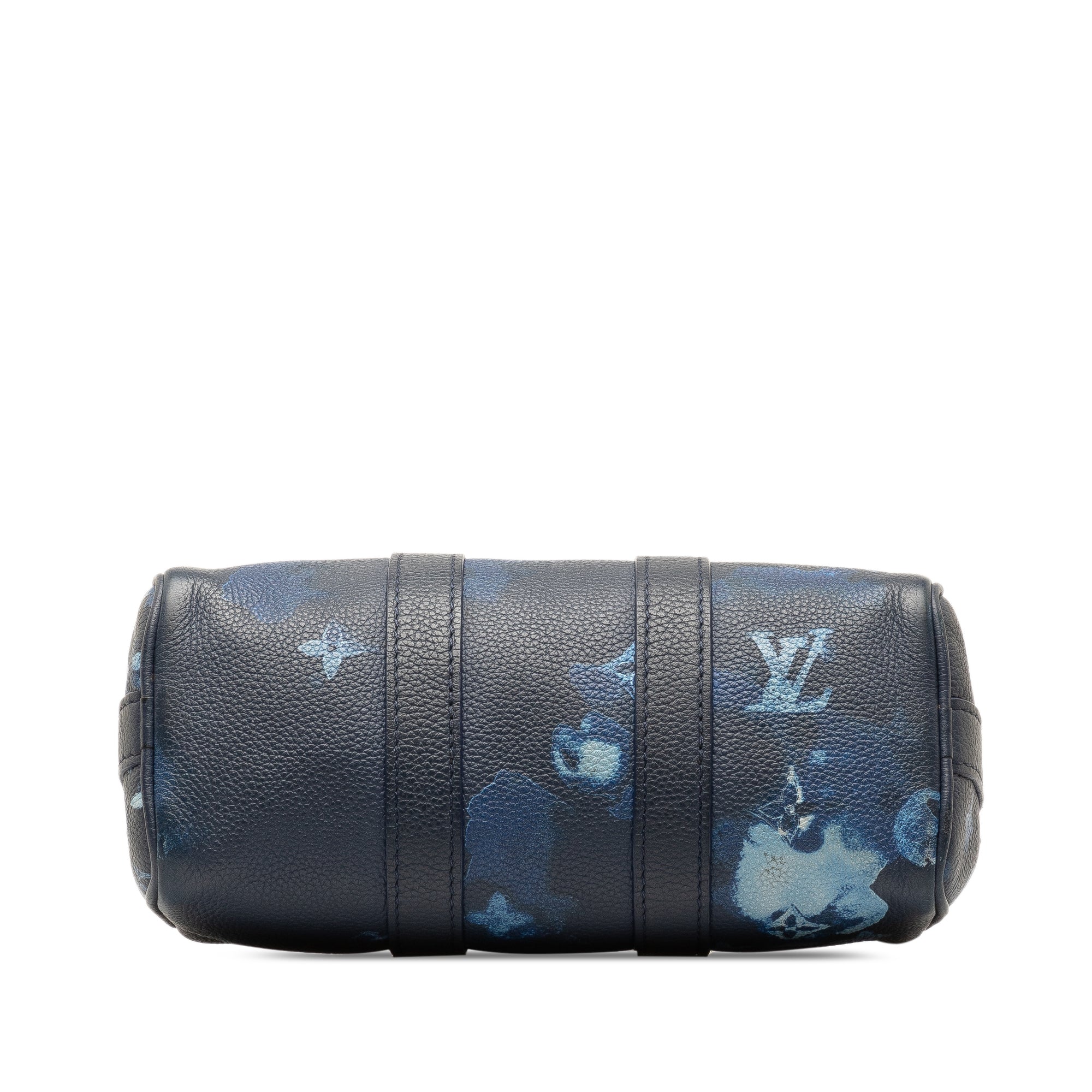 Blue LV Taurillon Ink Watercolor Keepall Bandouliere XS Satchel