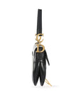 CHRISTIAN D1OR Black Calfskin Leather Saddle Bag