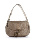 CHRISTIAN D1OR Bronze Lambskin Leather Cannage Flap Shoulder Bag