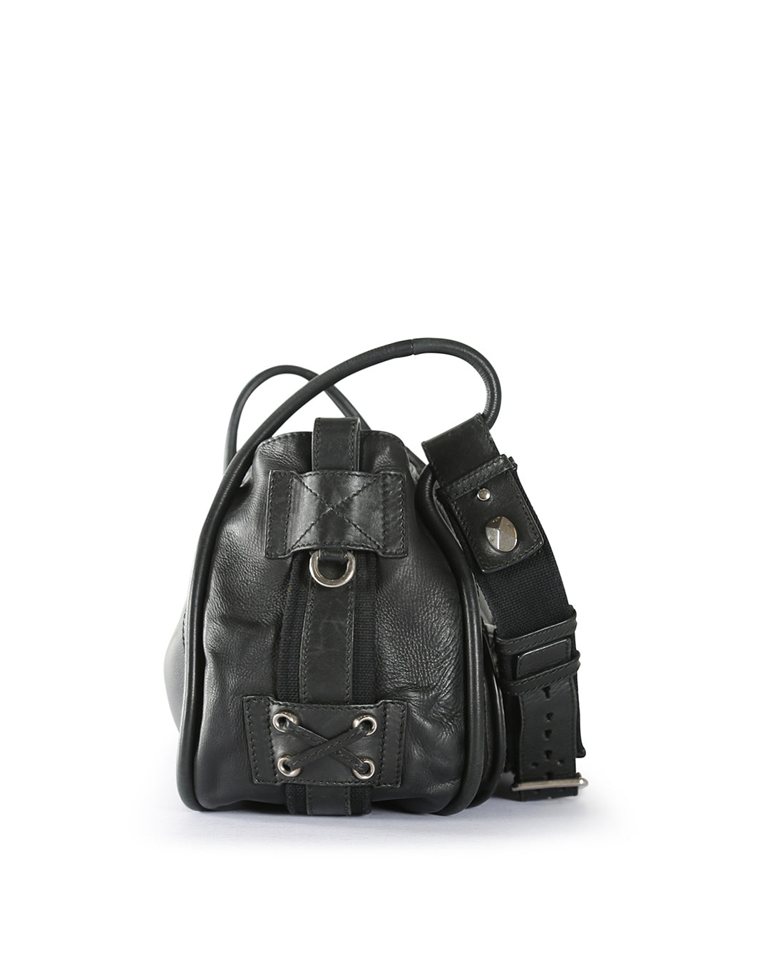 CHRISTIAN D1OR Black Leather Crossbody Bag