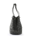 CHRISTIAN D1OR Black Coated Canvas Cannage Panarea Medium Tote Bag