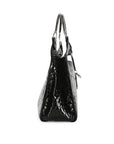CHRISTIAN D1OR Black Crocodile Embossed Patent Leather 61 Large Shoulder Bag