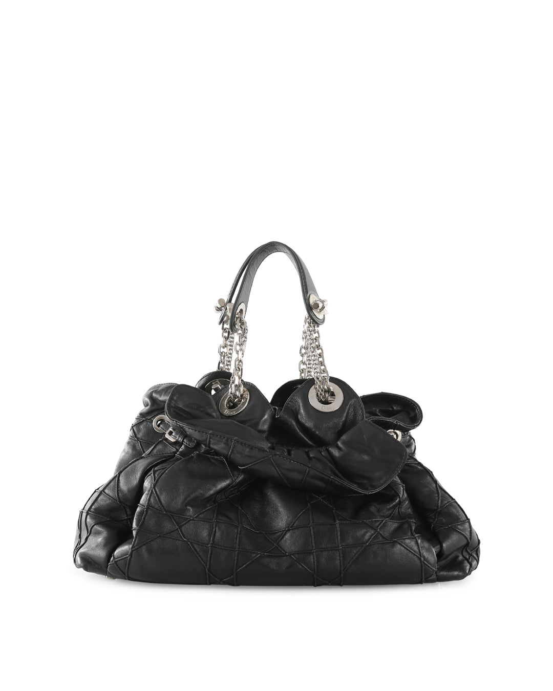 CHRISTIAN D1OR Black Cannage Leather Le Trente Hobo Bag