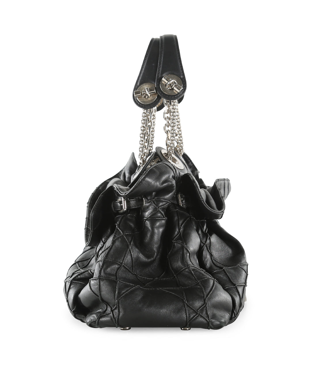 CHRISTIAN D1OR Black Cannage Leather Le Trente Hobo Bag