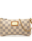 Beige LV Damier Azur Pochette Milla MM Shoulder Bag