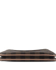 Brown LV Damier Ebene Pochette Double Zip Crossbody Bag