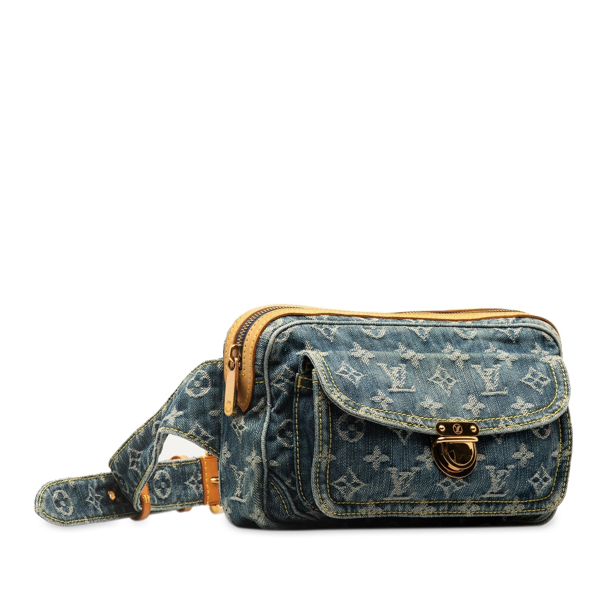 Blue LV Monogram Denim Bum Bag