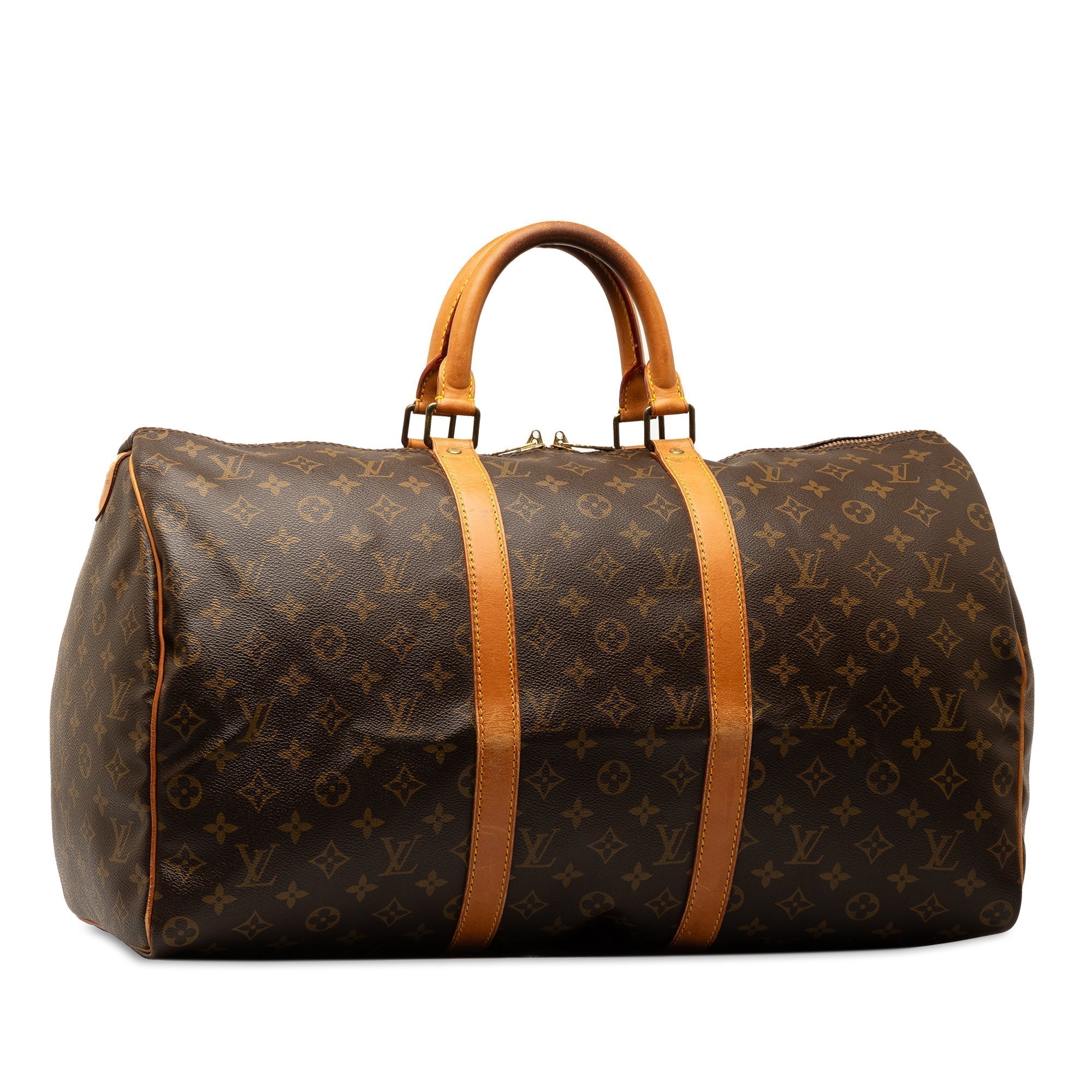 Brown LV Monogram Keepall 50 Travel Bag