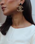 *RARE* CH Extra Large CC Gold and Black Egyptian Collection Earrings