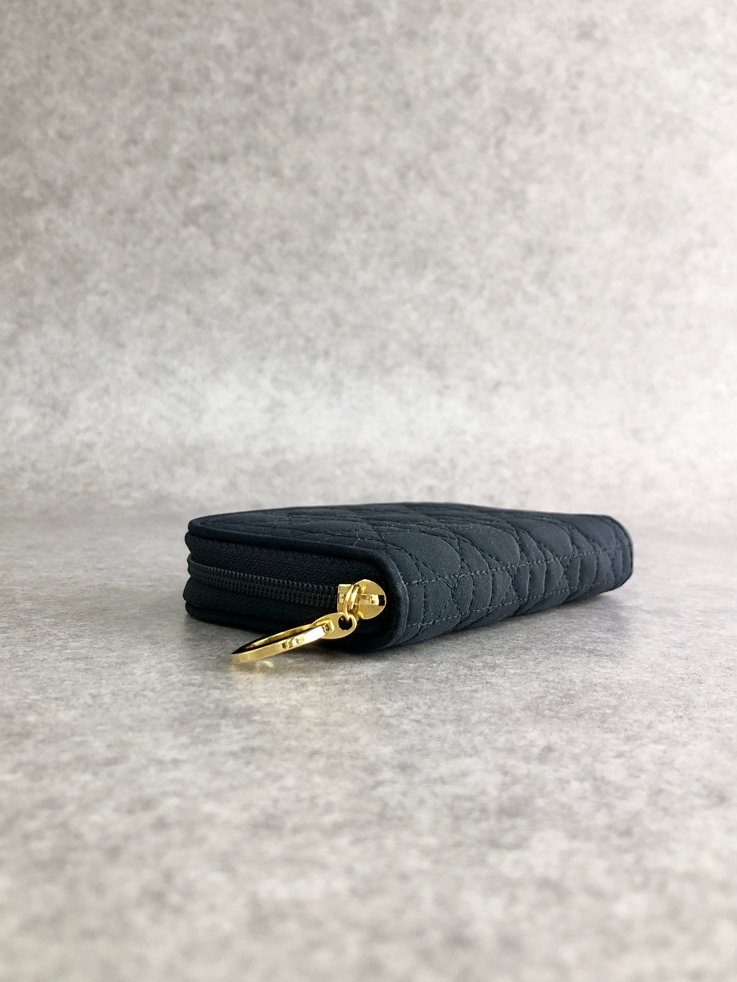 Christian D1OR Cannage Key Case Black Vintage u2kyvi