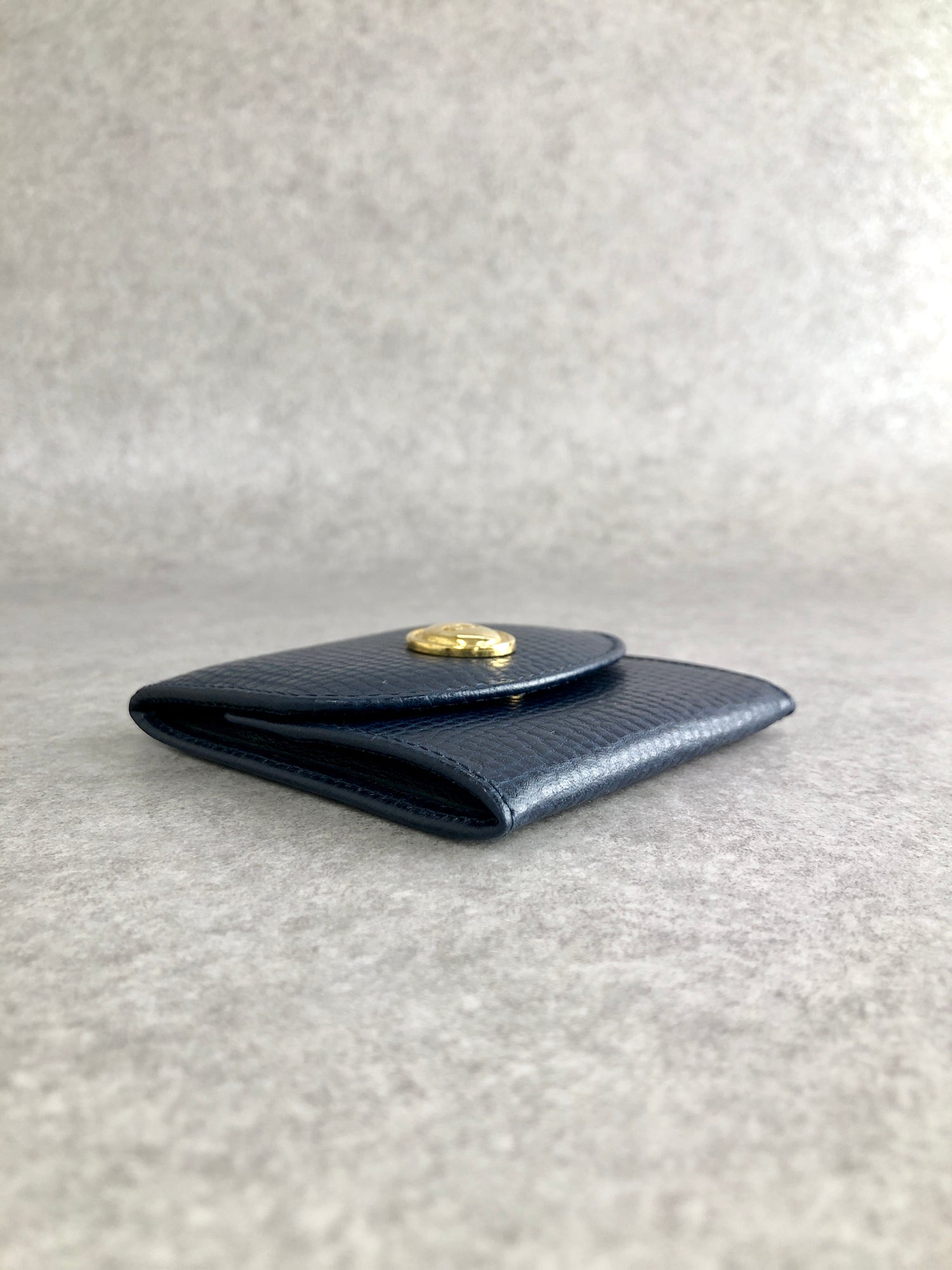Christian D1OR CD Logo Coin Purse Navy Vintage cai3si