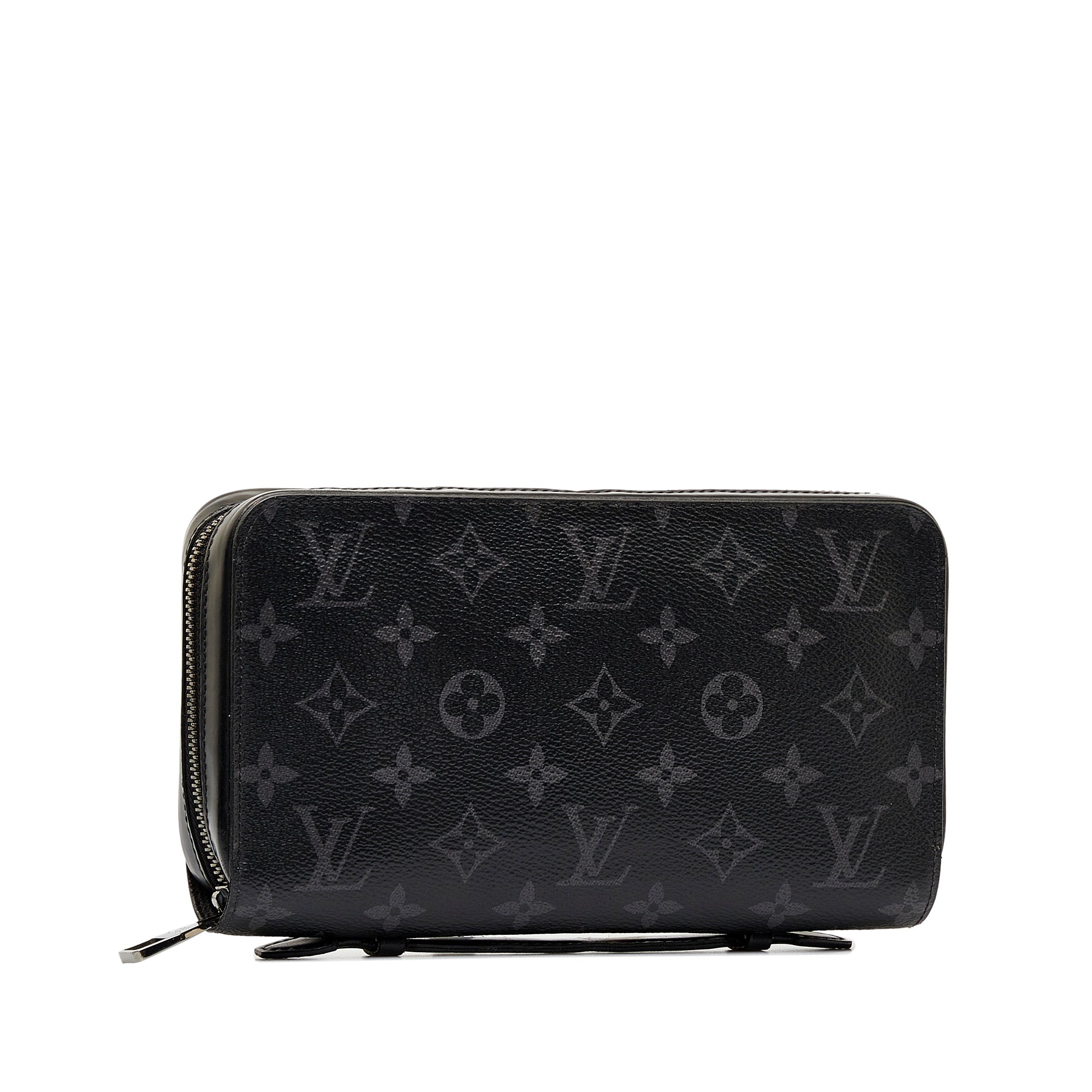 Black LV Monogram Eclipse Zippy XL Long Wallets