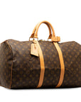 Brown LV Monogram Keepall 50 Travel Bag