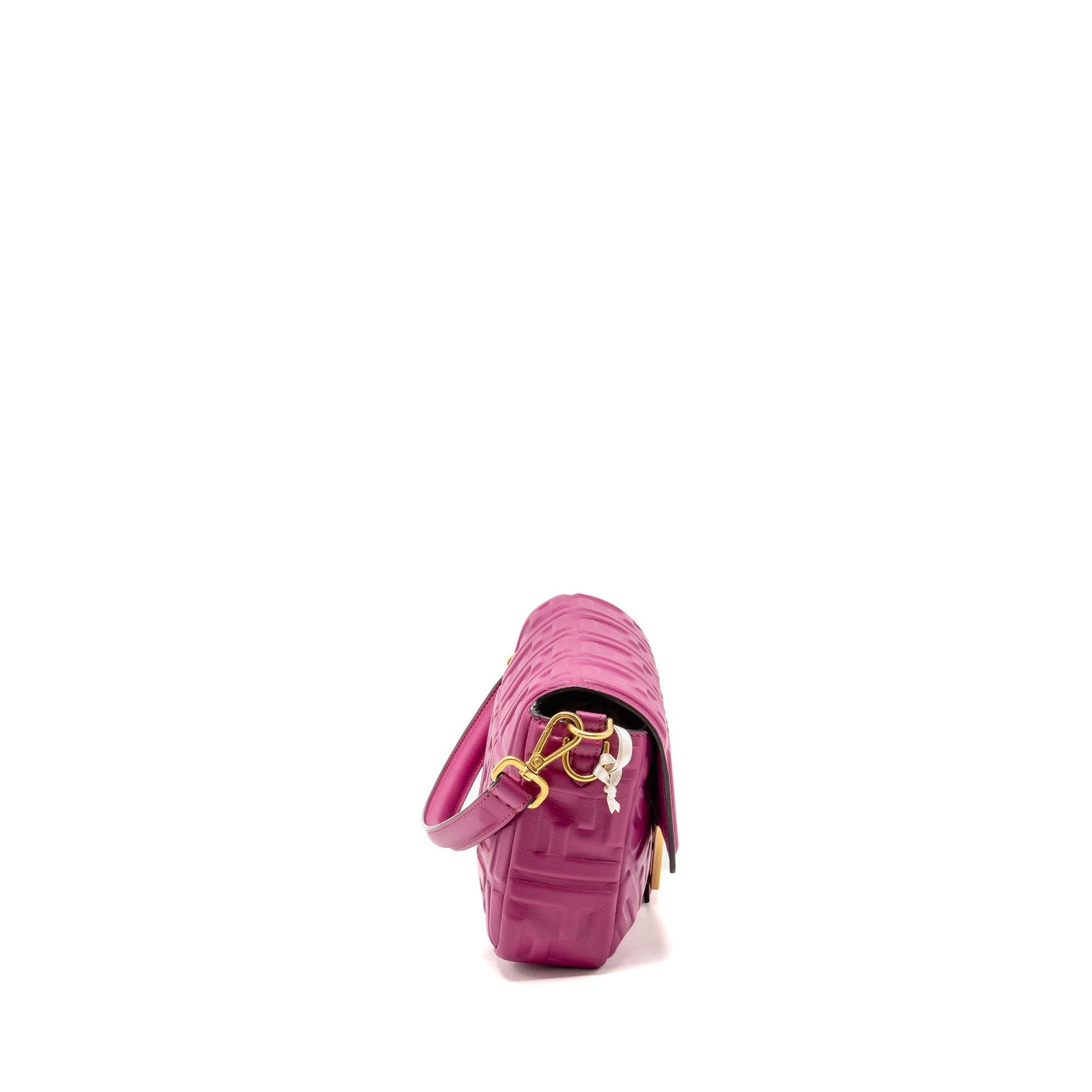 FNDI Baguette Bag FF Embossed Nappa Leather Pink GHW