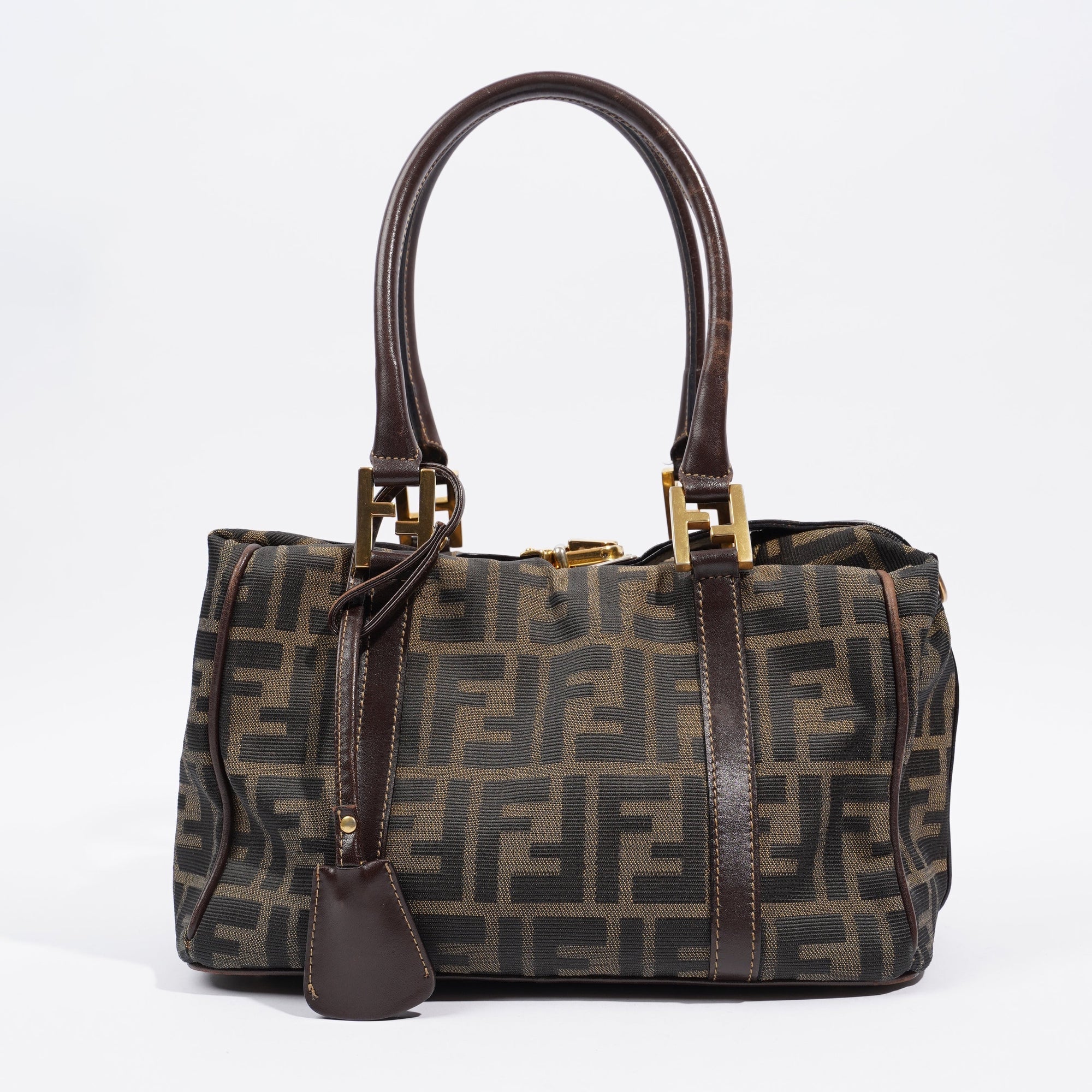 FNDI Boston Bag Zucca Print / Brown Canvas