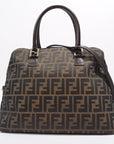 FNDI 2 Way Tote Bag Zucca Print / Brown Canvas