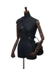 Christian D1OR Cannage Round Shoulder bag Black Vintage kb2urx