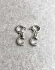Christian D1OR CD Logo Rhinestone Earrings Silver Vintage ztahea