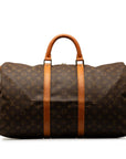 Brown LV Monogram Keepall 50 Travel Bag