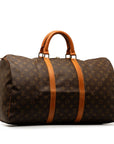 Brown LV Monogram Keepall 50 Travel Bag