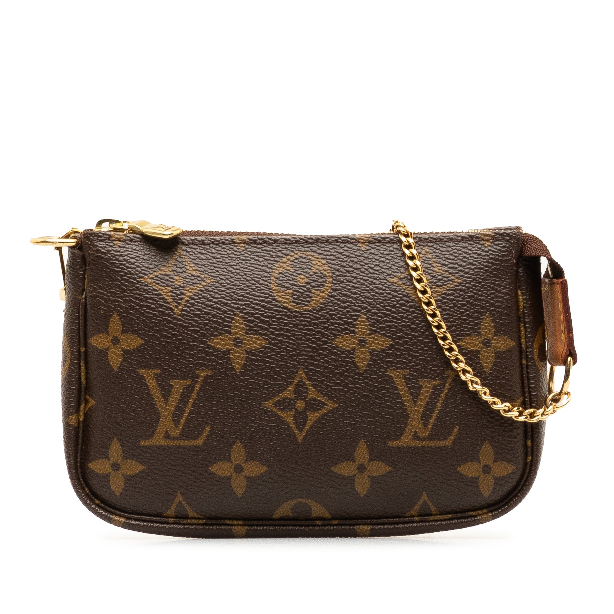 Brown LV Monogram Mini Pochette Accessoires Shoulder Bag