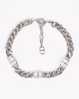 Christian D1OR CD Iconic Thin Chain Link Bracelet Silver Base Metal