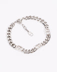 Christian D1OR CD Iconic Thin Chain Link Bracelet Silver Base Metal