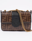 FNDI Double F Bag Brown / Black Coated Canvas Mini