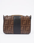 FNDI Double F Bag Brown / Black Coated Canvas Mini
