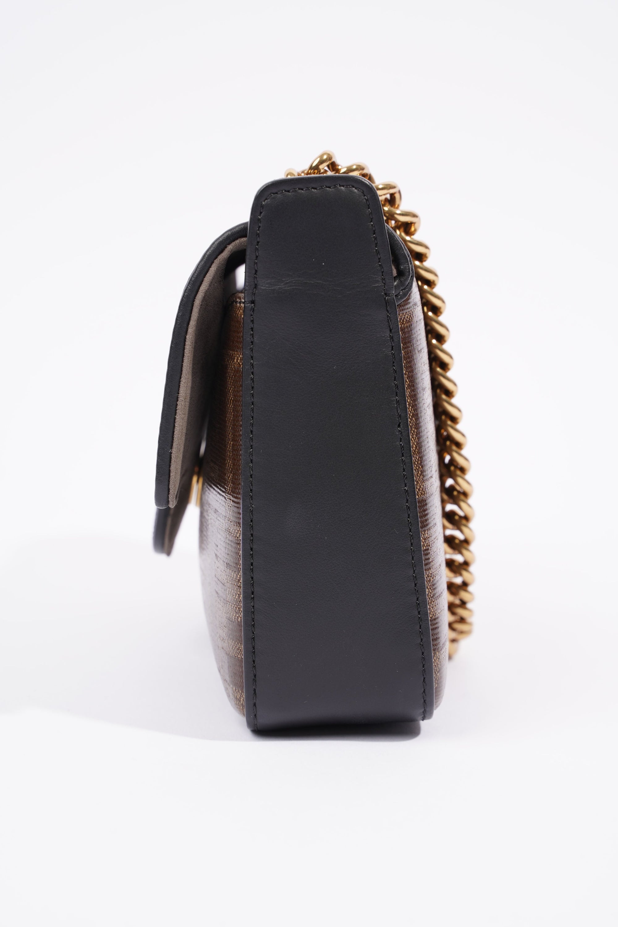 FNDI Double F Bag Brown / Black Coated Canvas Mini