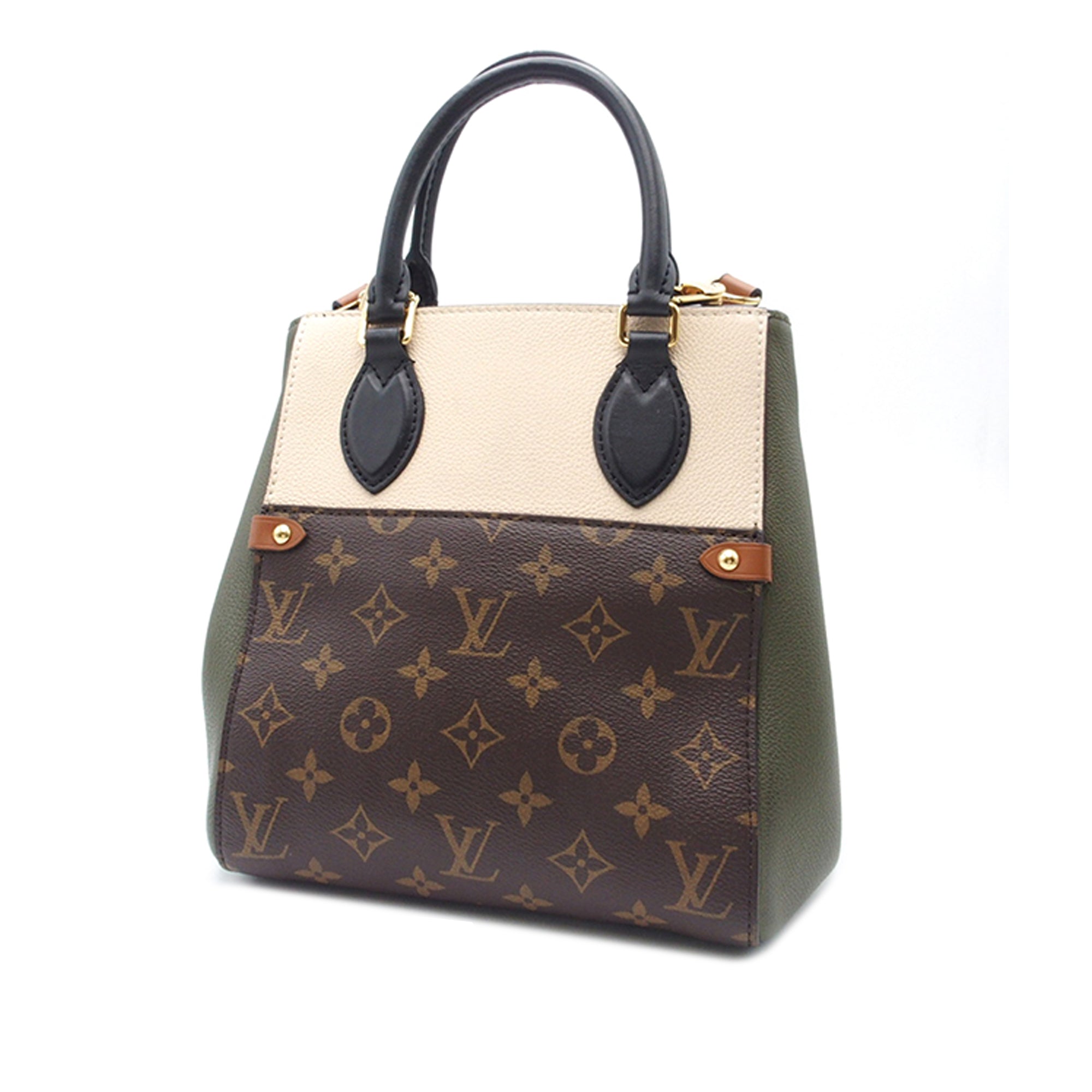 Brown LV Monogram Fold Tote PM Satchel