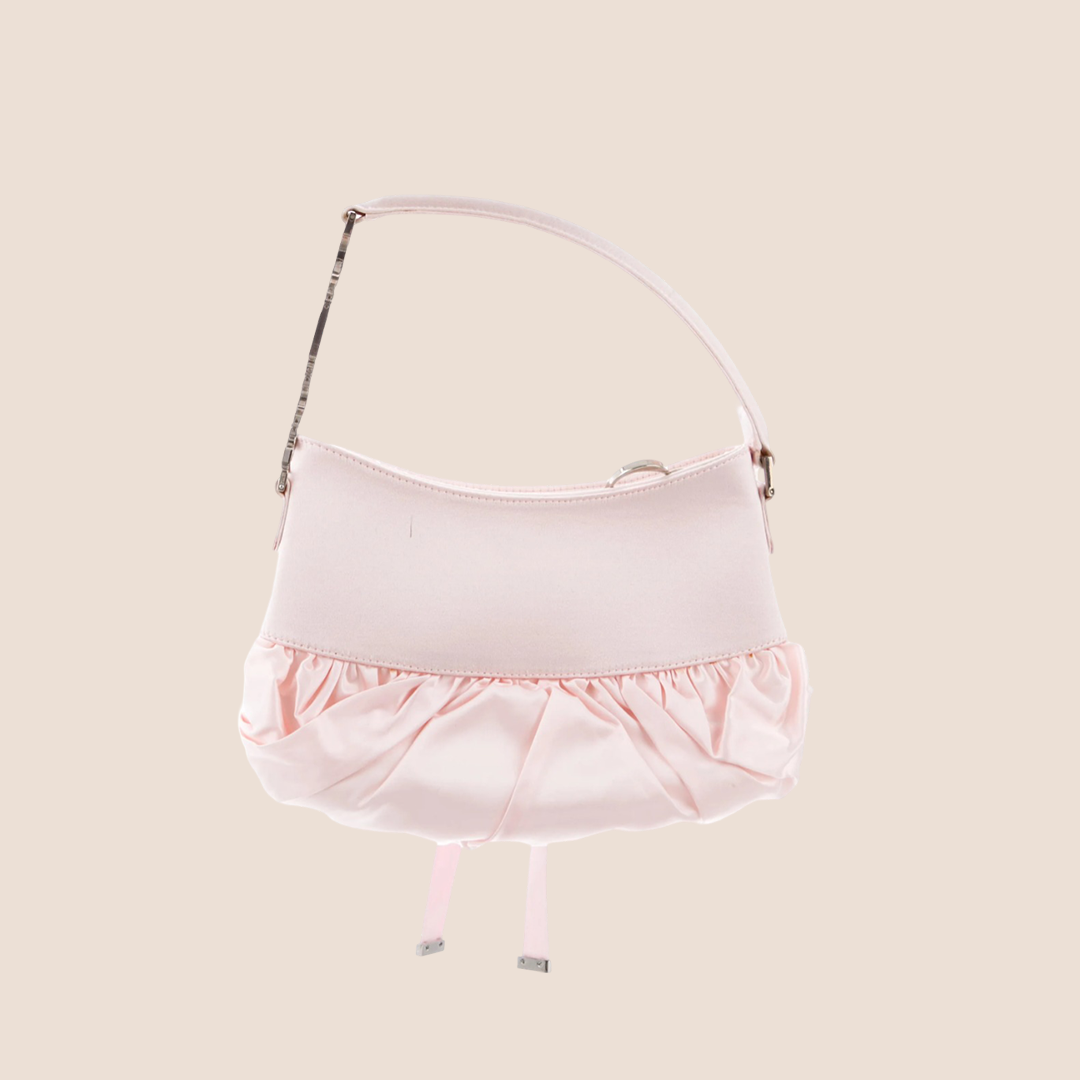 CHRISTIAN D1OR 2005 PINK SATIN MINI CORSET BAG