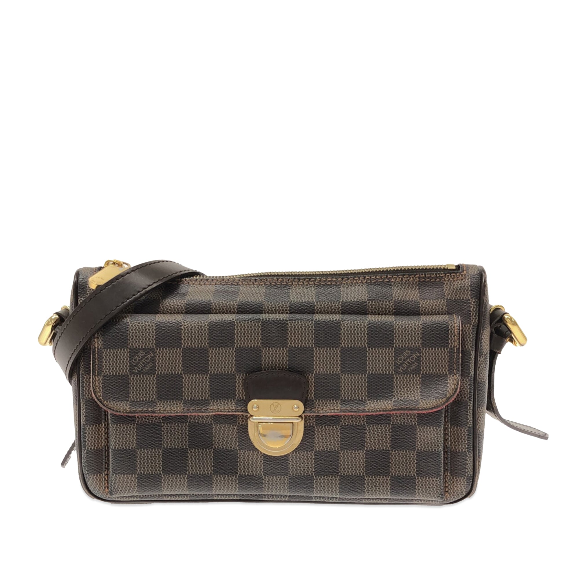 Brown LV Damier Ebene Ravello GM Shoulder Bag