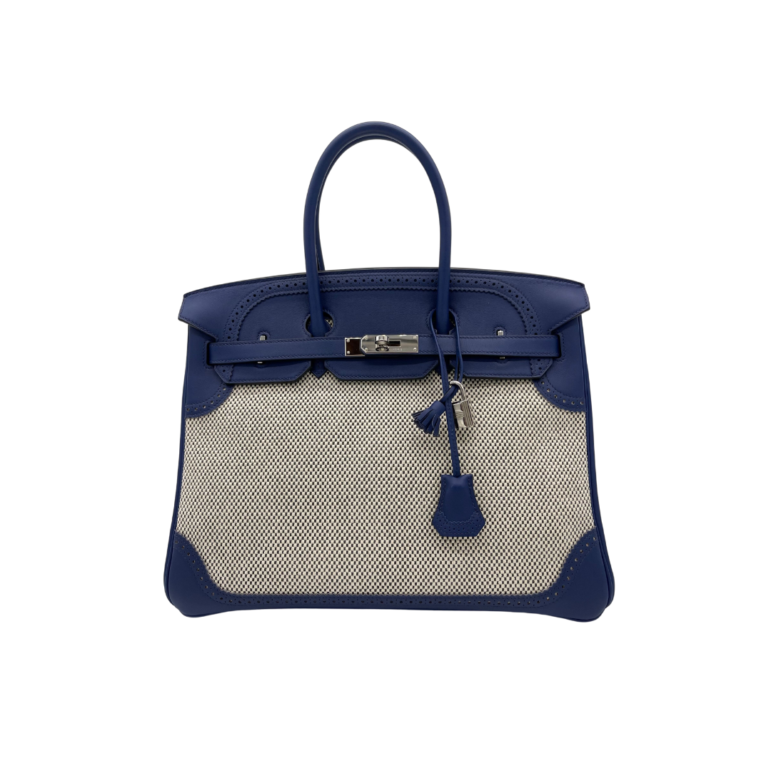HMS Birkin 35 Canvas Bleu de Prusse Palladium Hardware