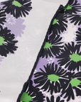 PRD FLORAL BLACK WHITE SILK SCARF 90CM WITH BOX