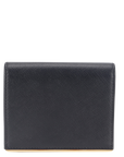PRD BLACK SAFFIANO CARD CASE WITH COIN POUCH GOLD HARDWARE NO CARD WITH BOX