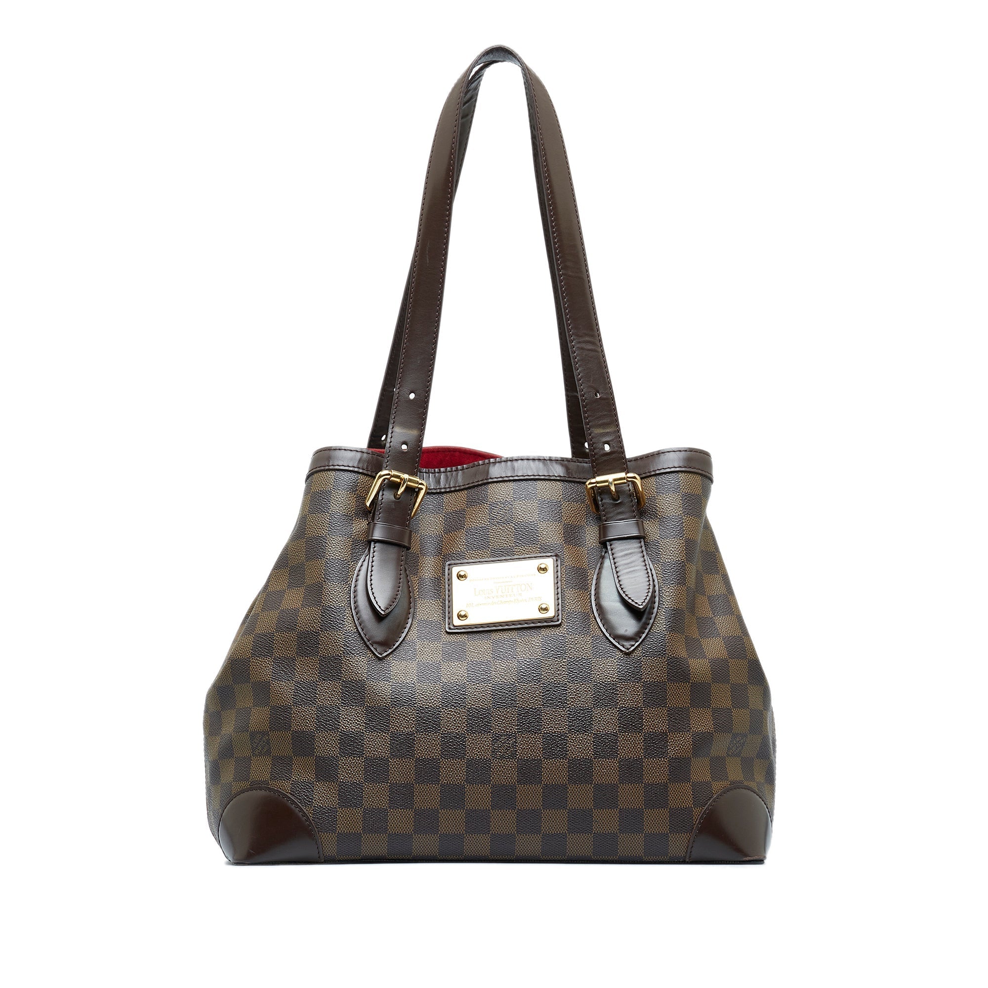 Brown LV Damier Ebene Hampstead MM Tote Bag
