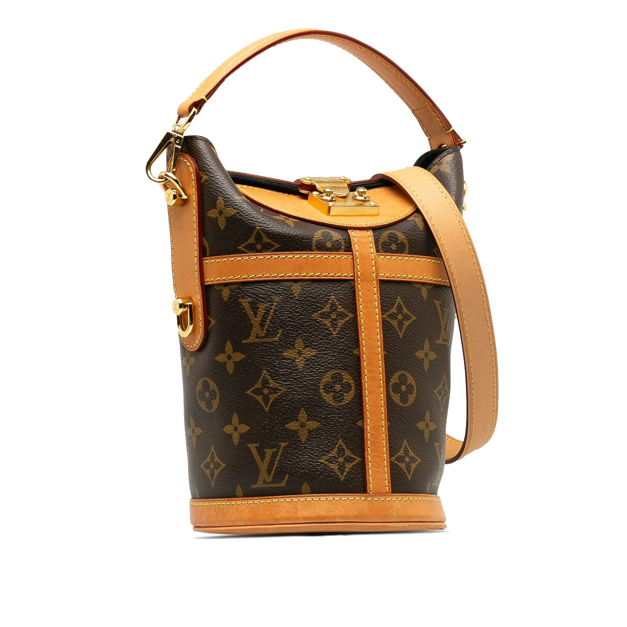 Brown LV Monogram Duffle Bucket Bag