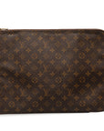 Brown LV Monogram Poche Documents Portfolio Business Bag