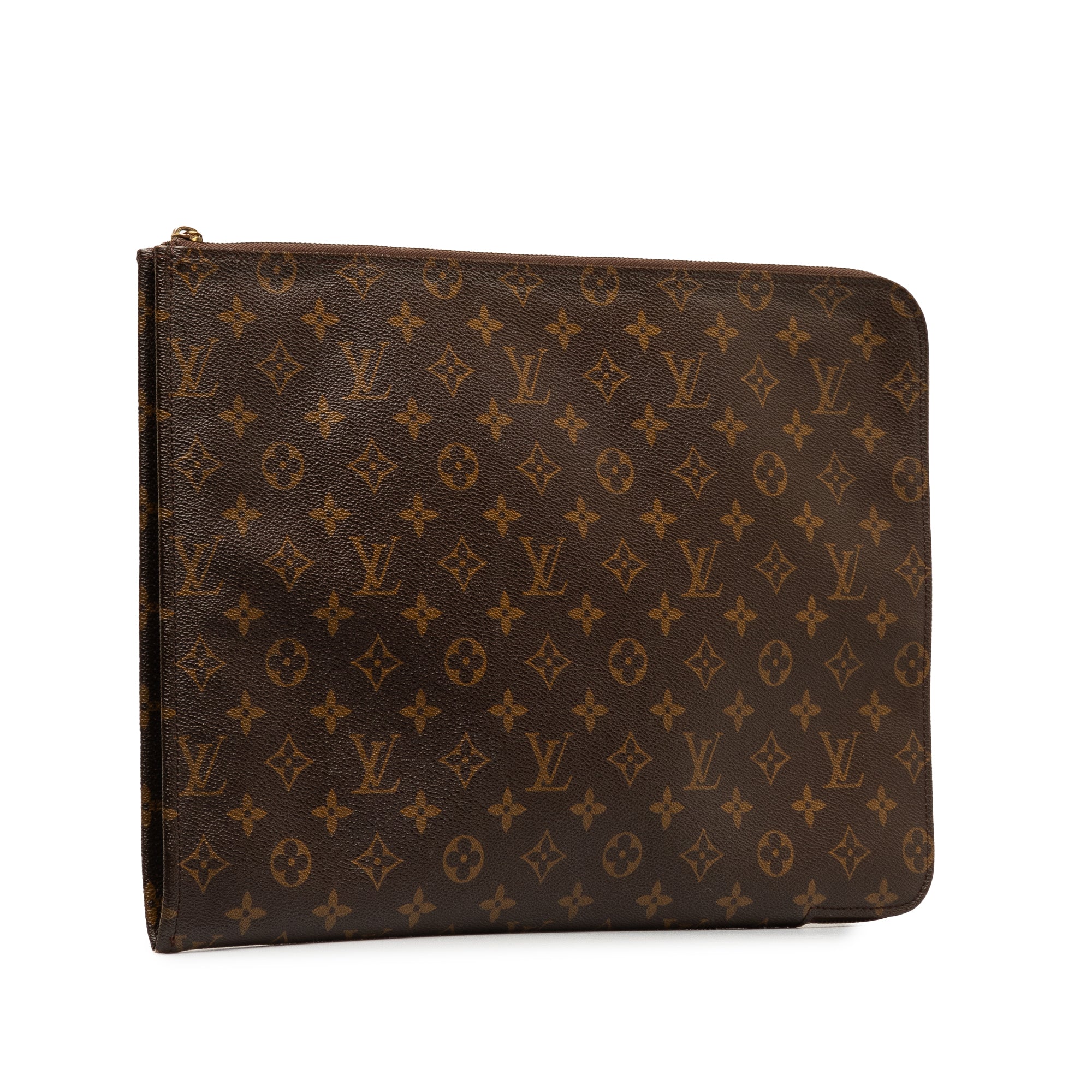 Brown LV Monogram Poche Documents Portfolio Business Bag