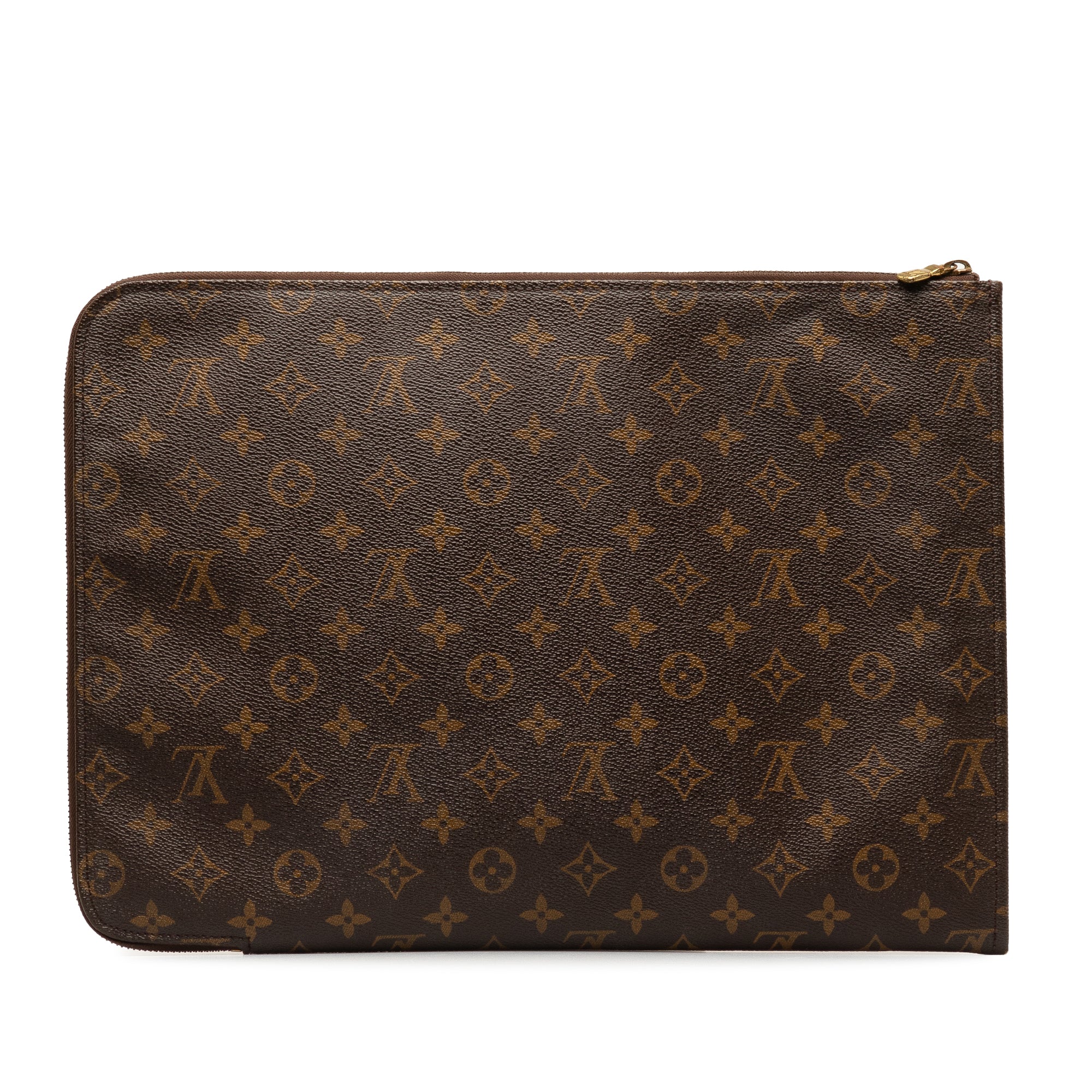 Brown LV Monogram Poche Documents Portfolio Business Bag
