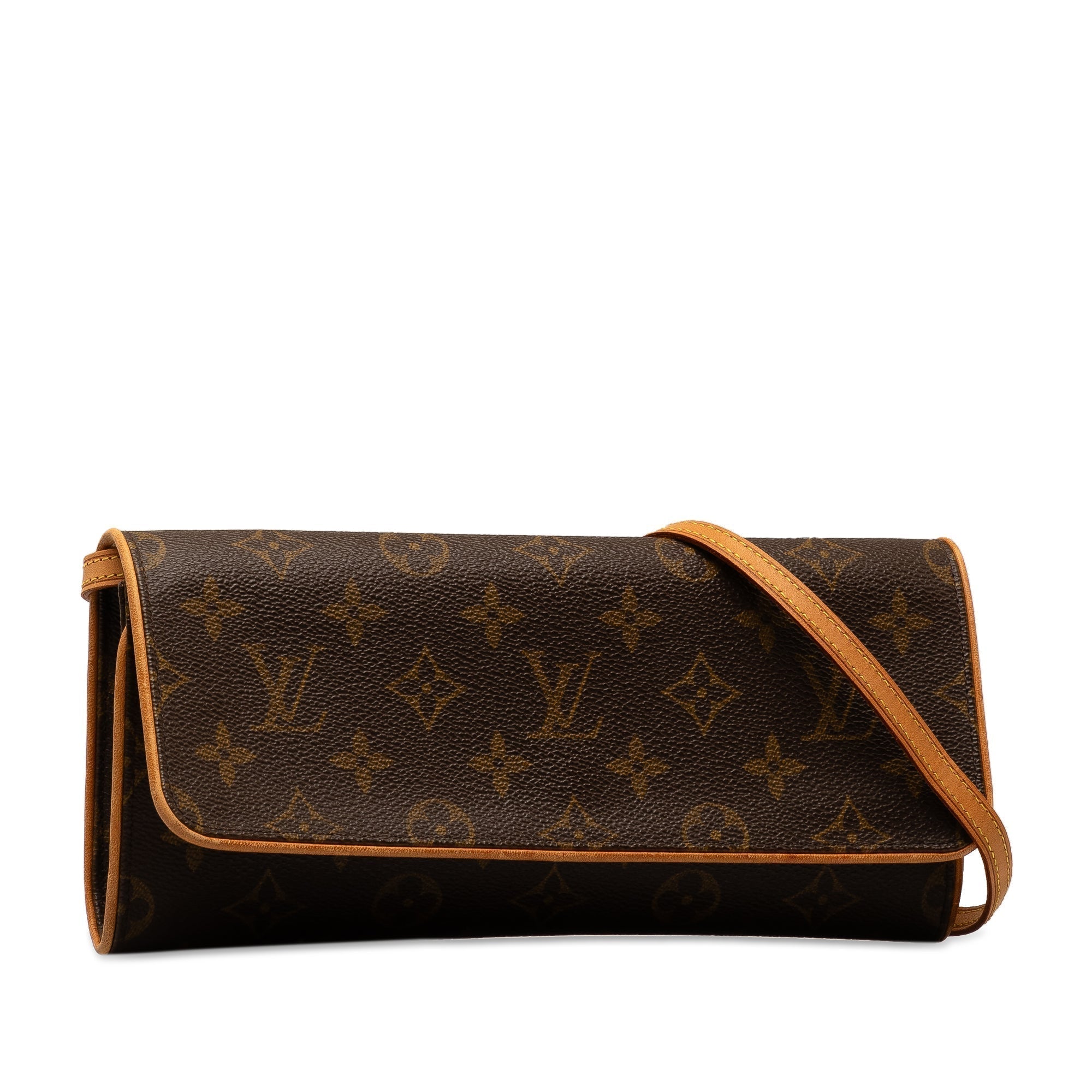 Brown LV Monogram Pochette Twin GM Crossbody Bag