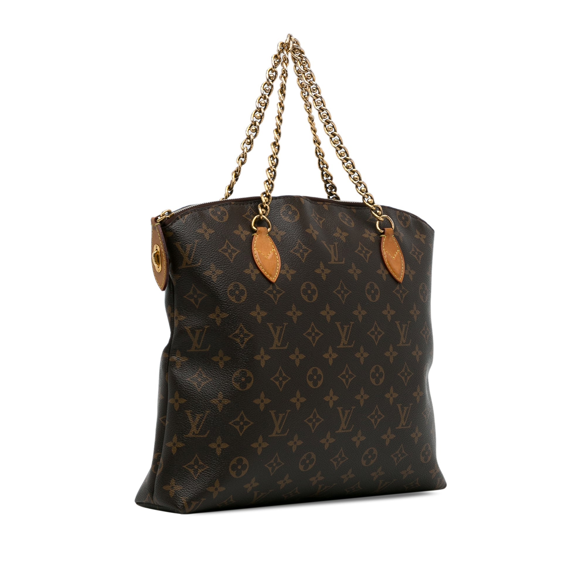 Brown LV Monogram Lockit Chain MM Tote Bag
