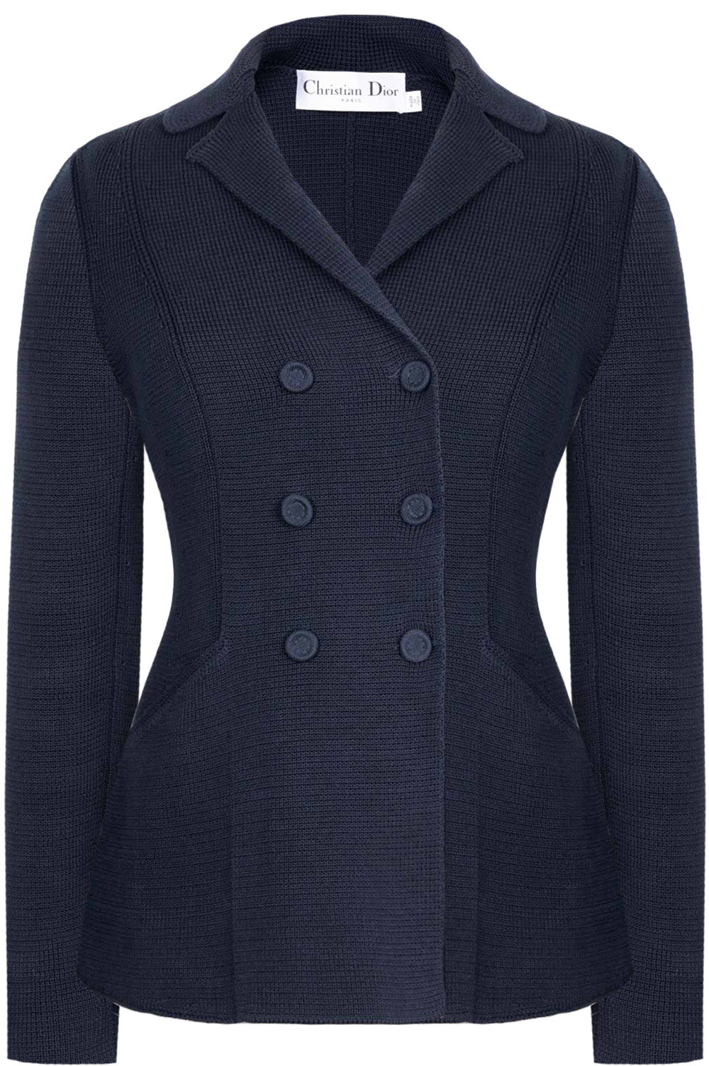 CHRISTIAN D1OR 30 Montaigne Bar Jacket Knit Wool Navy