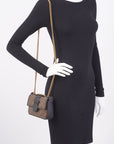 FNDI Double F Bag Brown / Black Coated Canvas Mini