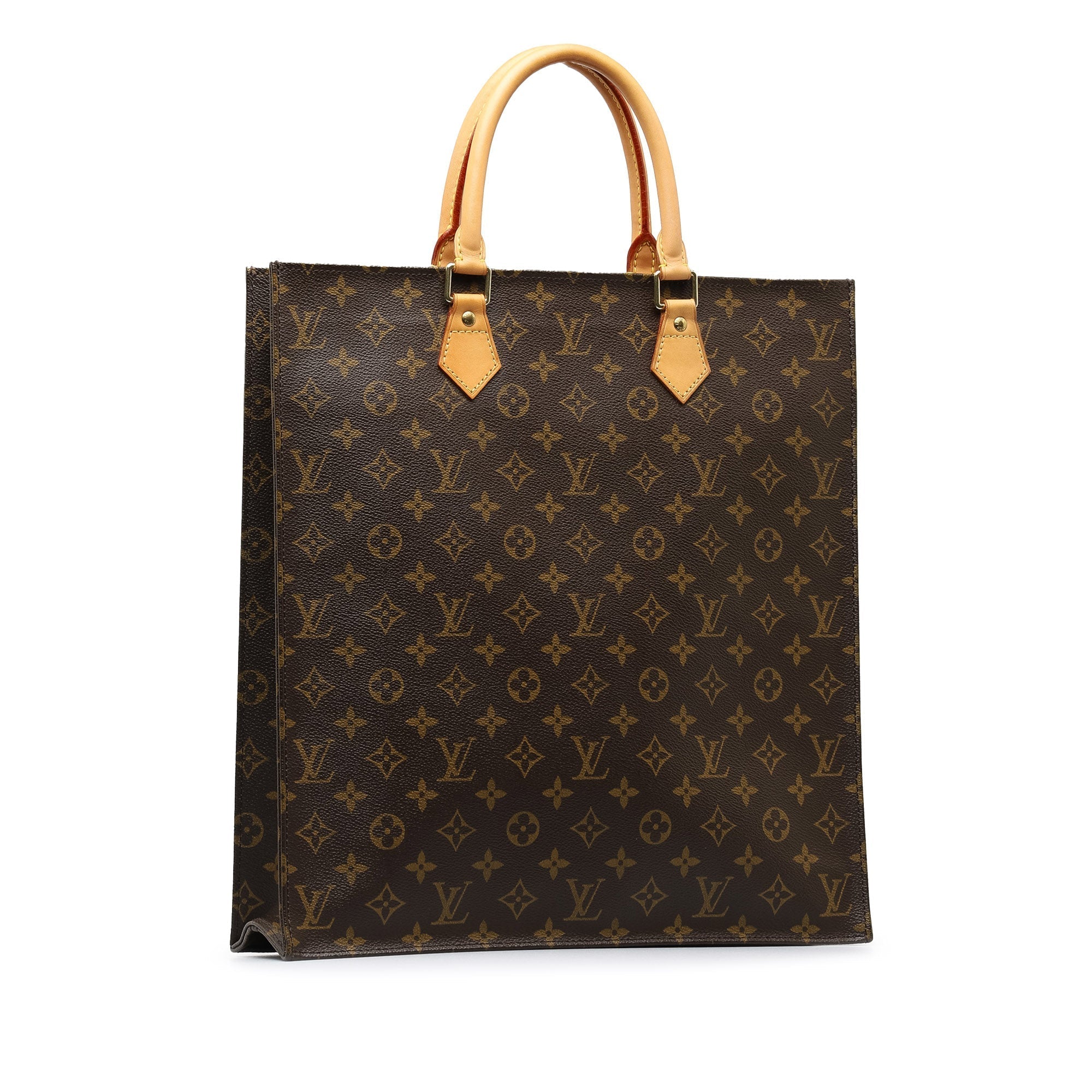 Brown LV Monogram Sac Plat Tote Bag