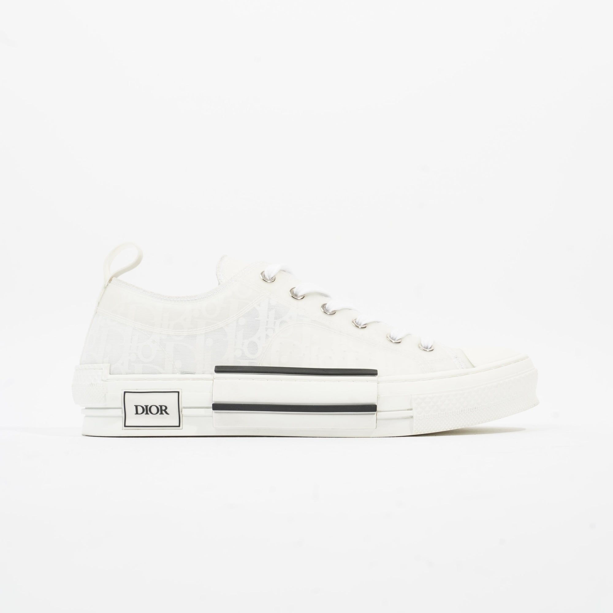 Christian D1OR B23 Low Top Sneakers White Canvas EU 42 UK 8