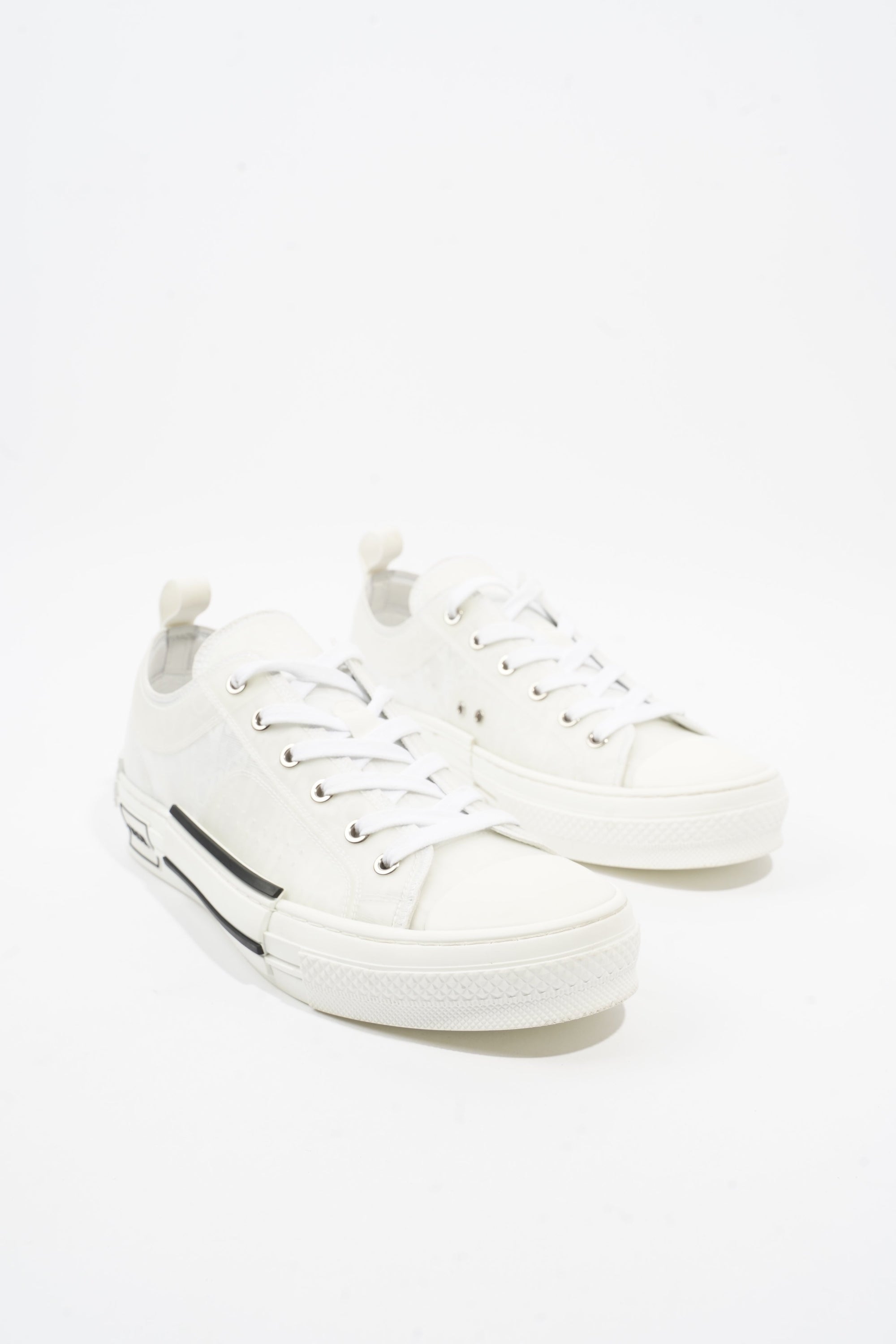 Christian D1OR B23 Low Top Sneakers White Canvas EU 42 UK 8