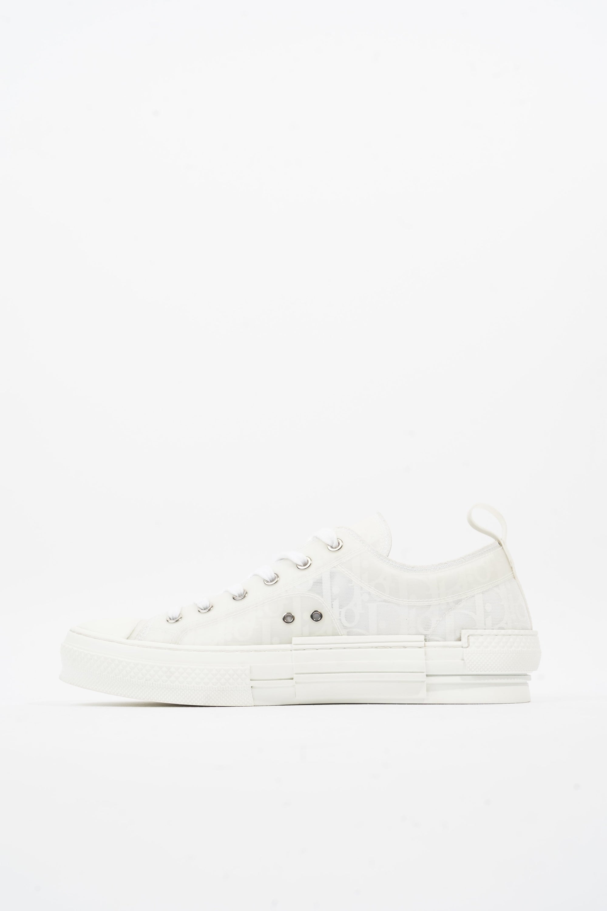 Christian D1OR B23 Low Top Sneakers White Canvas EU 42 UK 8