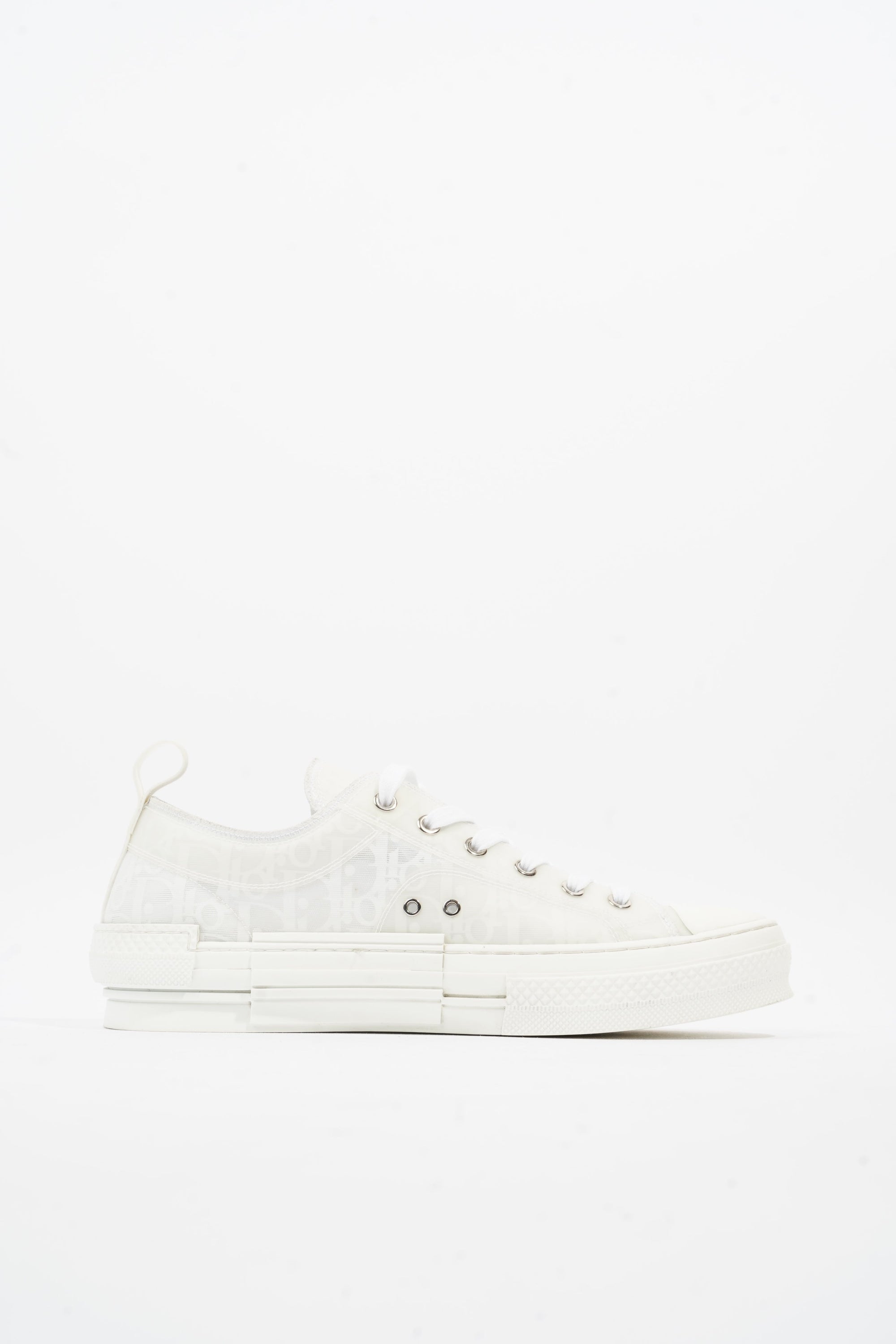 Christian D1OR B23 Low Top Sneakers White Canvas EU 42 UK 8